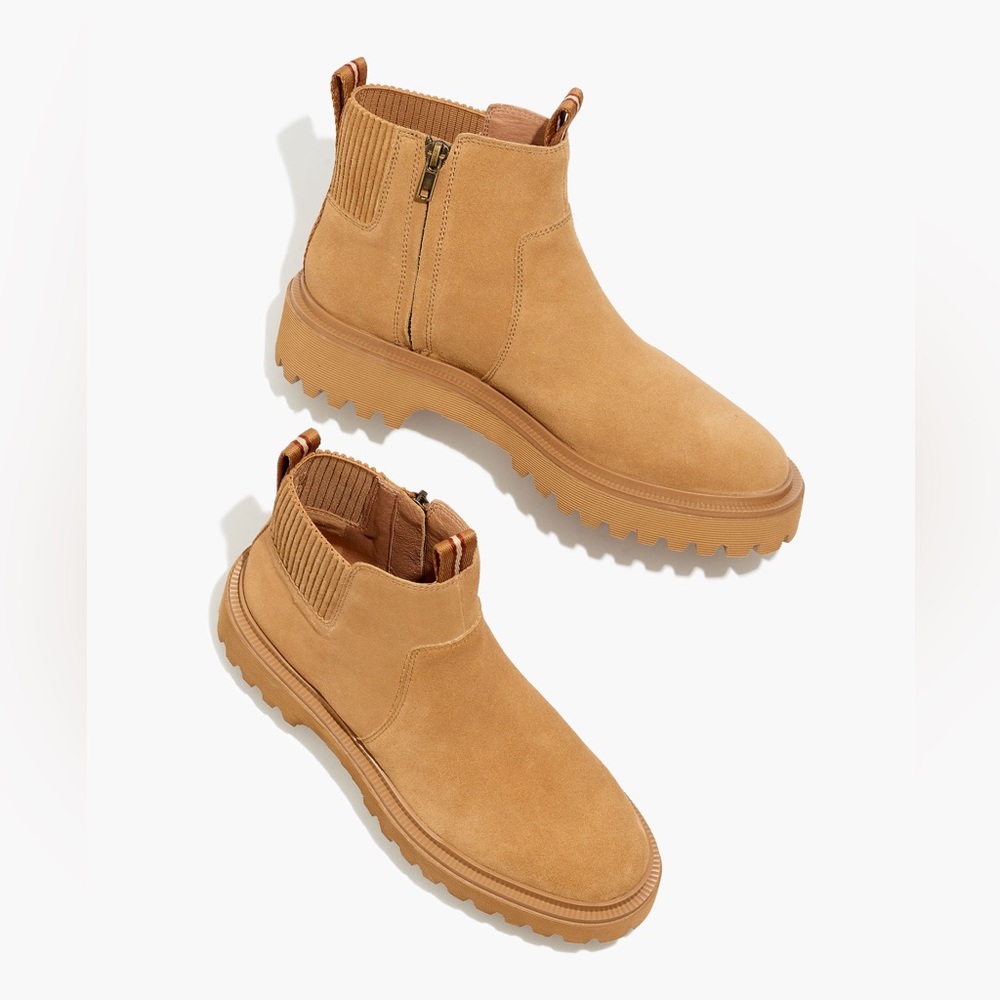 Madewell The Henry Lugsole Boot in Suede Size 8 Distant Sand Tan